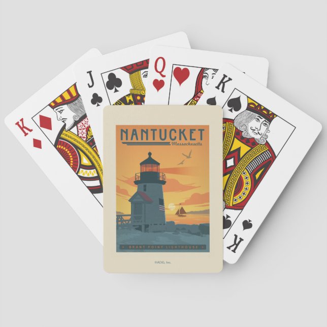 Brant Point Lighthouse | Nantucket MA Playing Cards (Back)
