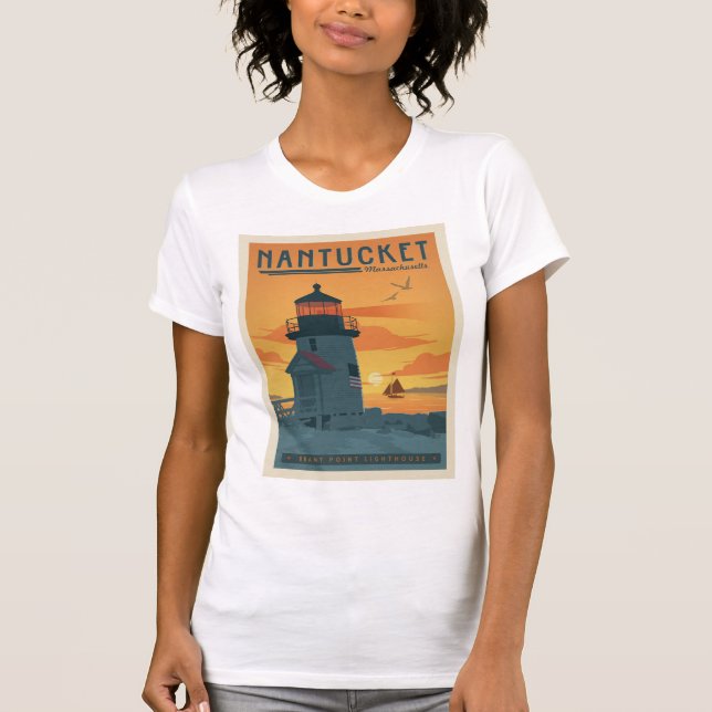 Brant Point Lighthouse | Nantucket MA T-Shirt (Front)