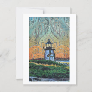 Brant Point Lighthouse Painting, Nantucket, MA Postcard