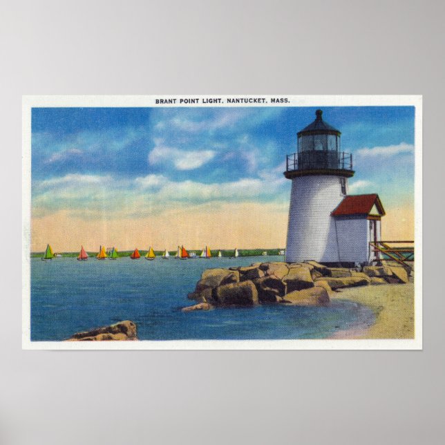 Brant Point Lighthouse Scene Poster (Front)