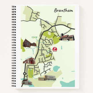 Brantham Map Notebook with Squared marked Pages
