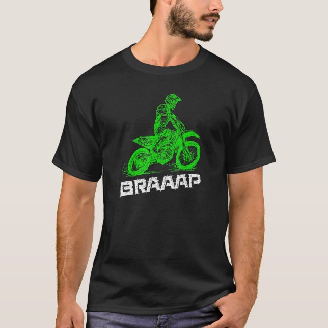 Brap Braap 2 Stroke Send It Motocross Dirt Bike Gr T-Shirt (Front)