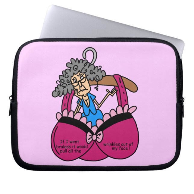 Bras and Wrinkles Humour Laptop Sleeve (Front)