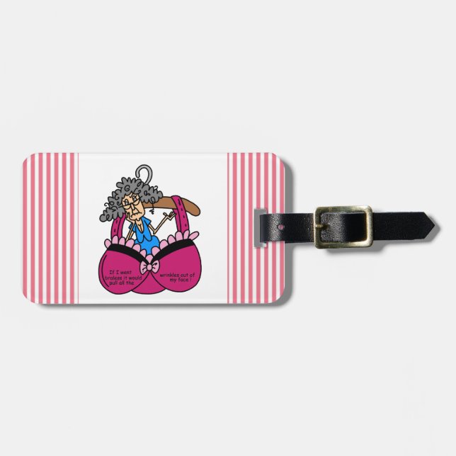Bras and Wrinkles Humour Luggage Tag (Front Horizontal)