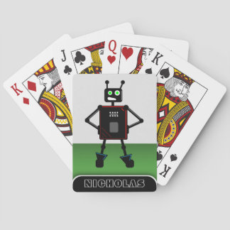 Brash Robot Green - Personalised Robot Playing Cards