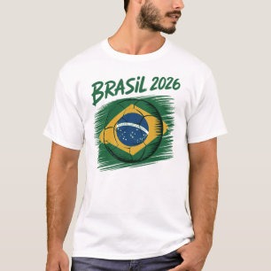 Brasil 2026 Minimalist T-Shirt   Clean Soccer Fan 