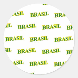 Brasil 3D Classic Round Sticker