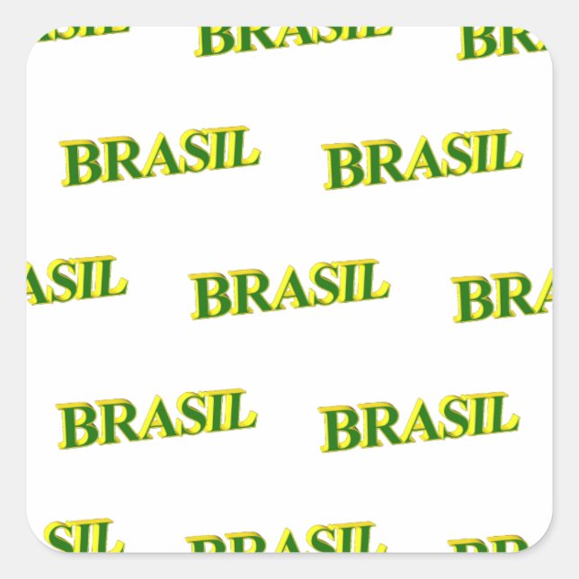 Brasil 3D Square Sticker (Front)