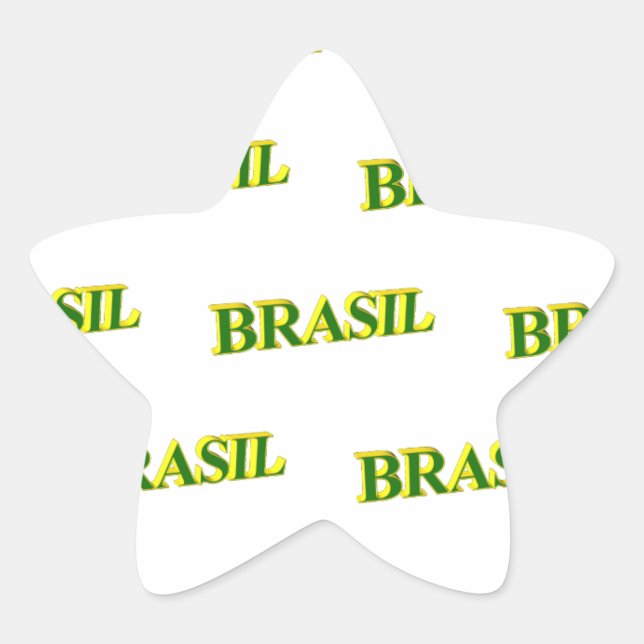 Brasil 3D Star Sticker (Front)