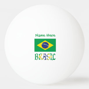Brasil Bandera Brasil Personalised Name Ping Pong Ball