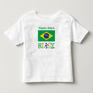 Brasil Bandera Brasil Personalised Name Toddler T-Shirt
