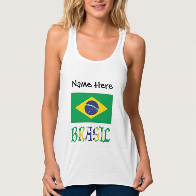 Brasil Bandera Brasil Personalised  Singlet (Front)