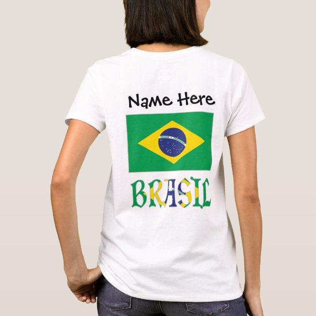 Brasil Bandera Brasil Personalized Name T-Shirt (Back)