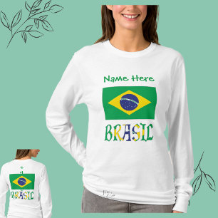 Brasil Bandera do Brasil Green Personalised  T-Shirt