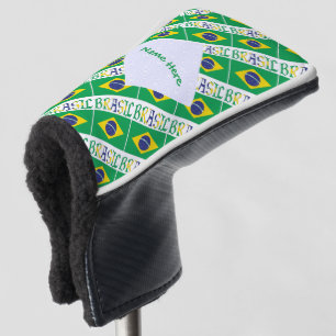 Brasil Bandiera Brasil Tiled Personalised Name Golf Head Cover