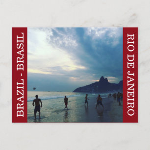 brasil beach futbol postcard