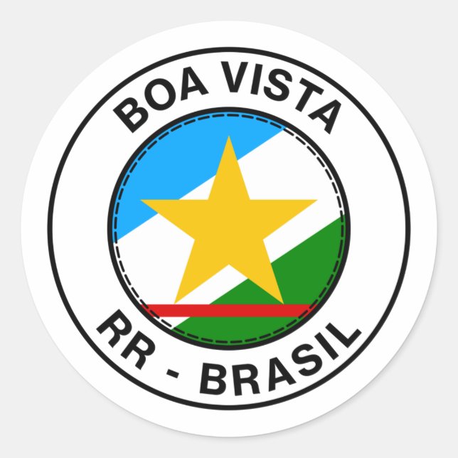 Brasil Boa Vista Roraima Bandeira Stamp Classic Round Sticker (Front)