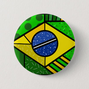 Brasil Brazil brazilian flag 6 Cm Round Badge