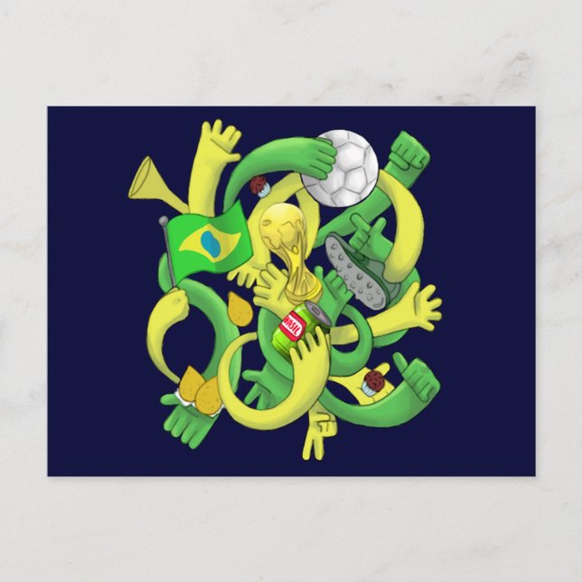 Brasil Brazil culture soccer futebol gifts Postcard (Front)