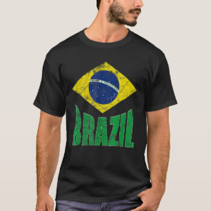 Brasil Brazil Fan Retro Vintage Flag T-Shirt