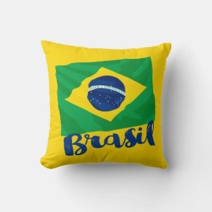 Brasil Brazil Flag Throw Pillow