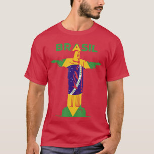 BRASIL Christhe Redeemer Statue Brazilian FLAG Pri T-Shirt