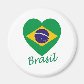 Brasil Flag Heart Magnet