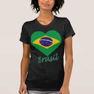 Brasil Flag Heart T-Shirt