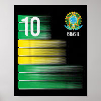 Brasil Flag Number 10 Brazil Soccer Men Women Boys