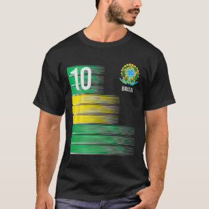 Brasil Flag Number 10 Brazil Soccer Men Women Boys T-Shirt