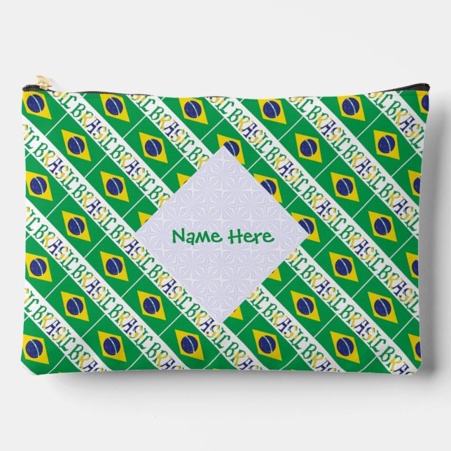 Brasil Flag Personalised Everyday  Accessory Pouch (Front)