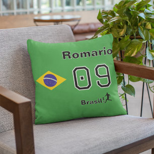 Brasil Flag Personalised Soccer Fan Home Decor Cushion