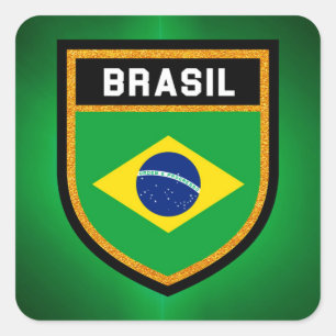 Brasil Flag Square Sticker
