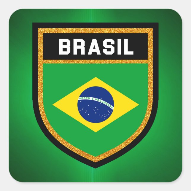 Brasil Flag Square Sticker (Front)