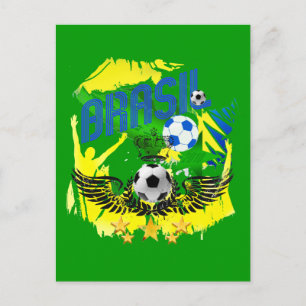 Brasil Grunge 2010 soccer lovers futbol gifts Postcard