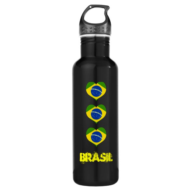 Brasil heart flag liberty bottle (Front)