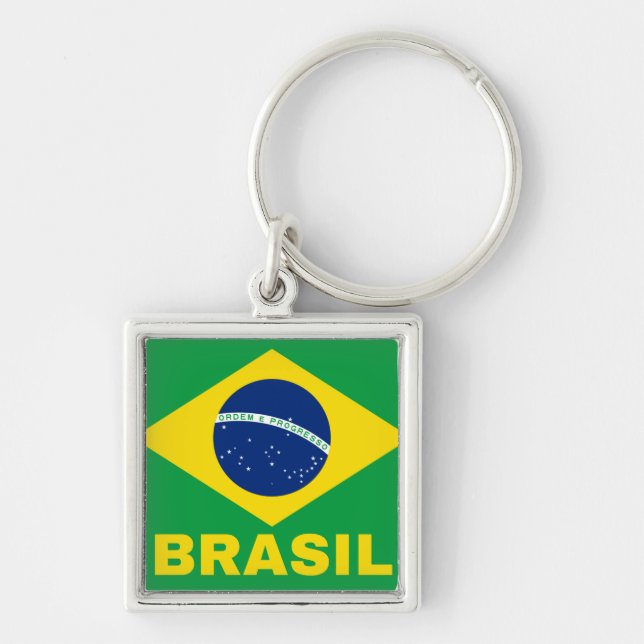 Brasil in Brazilian Flag Key Ring (Front)