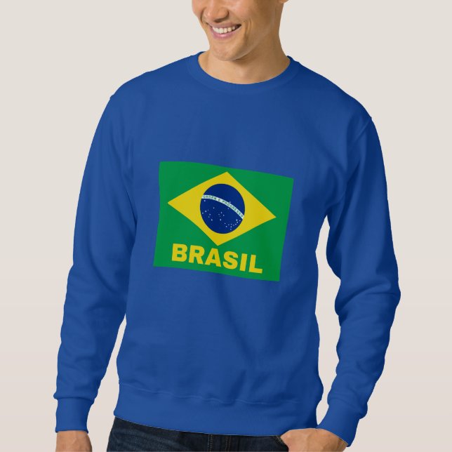 Brasil in Brazilian Flag Sweatshirt (Front)