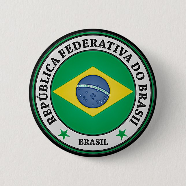 Brasil Round Emblem 6 Cm Round Badge (Front)