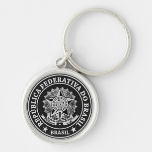 Brasil Round Emblem Key Ring
