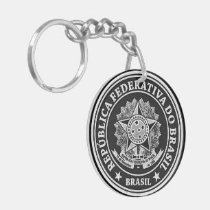 Brasil Round Emblem Key Ring