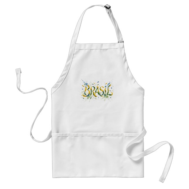 Brasil Watercolor Splatter Artistic  Standard Apron (Front)