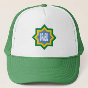 BRASIL White/Green Trucker Cap