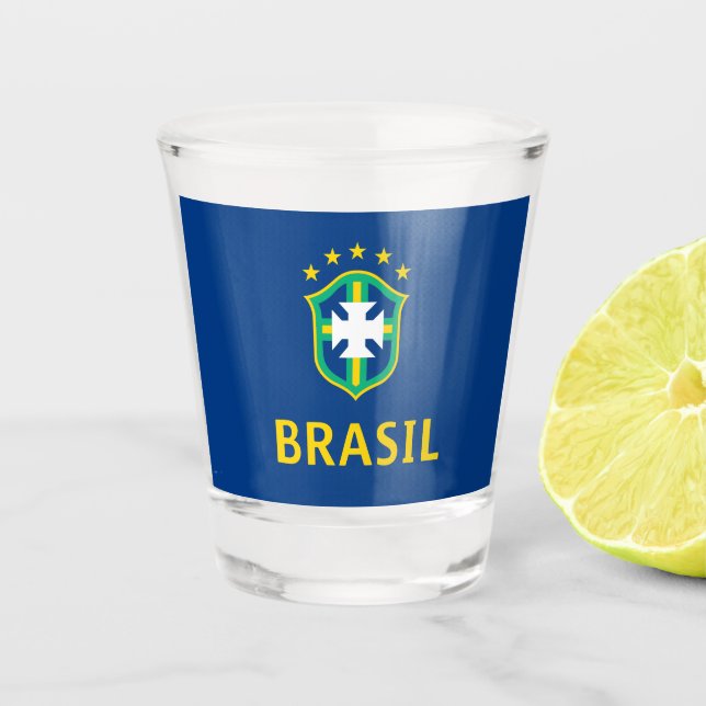 Brasil Yellow Shot Glass (Front)