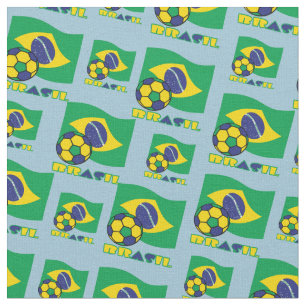 Brasileiro Futebol e Bandeira Brasil in Portuguese Fabric