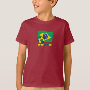Brasileiro Futebol e Bandeira Brasil in Portuguese T-Shirt