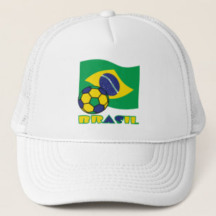 Brasileiro Futebol e Bandeira Trucker Hat