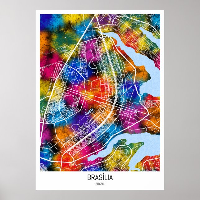 Brasília Brazil City Map Poster (Front)