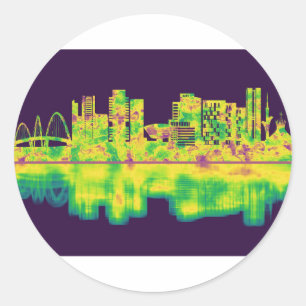 Brasilia Brazil Skyline Classic Round Sticker