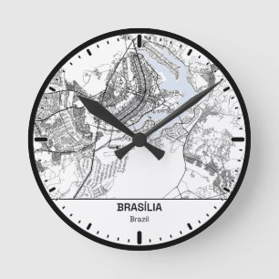 Brasilia Clock City Line Art